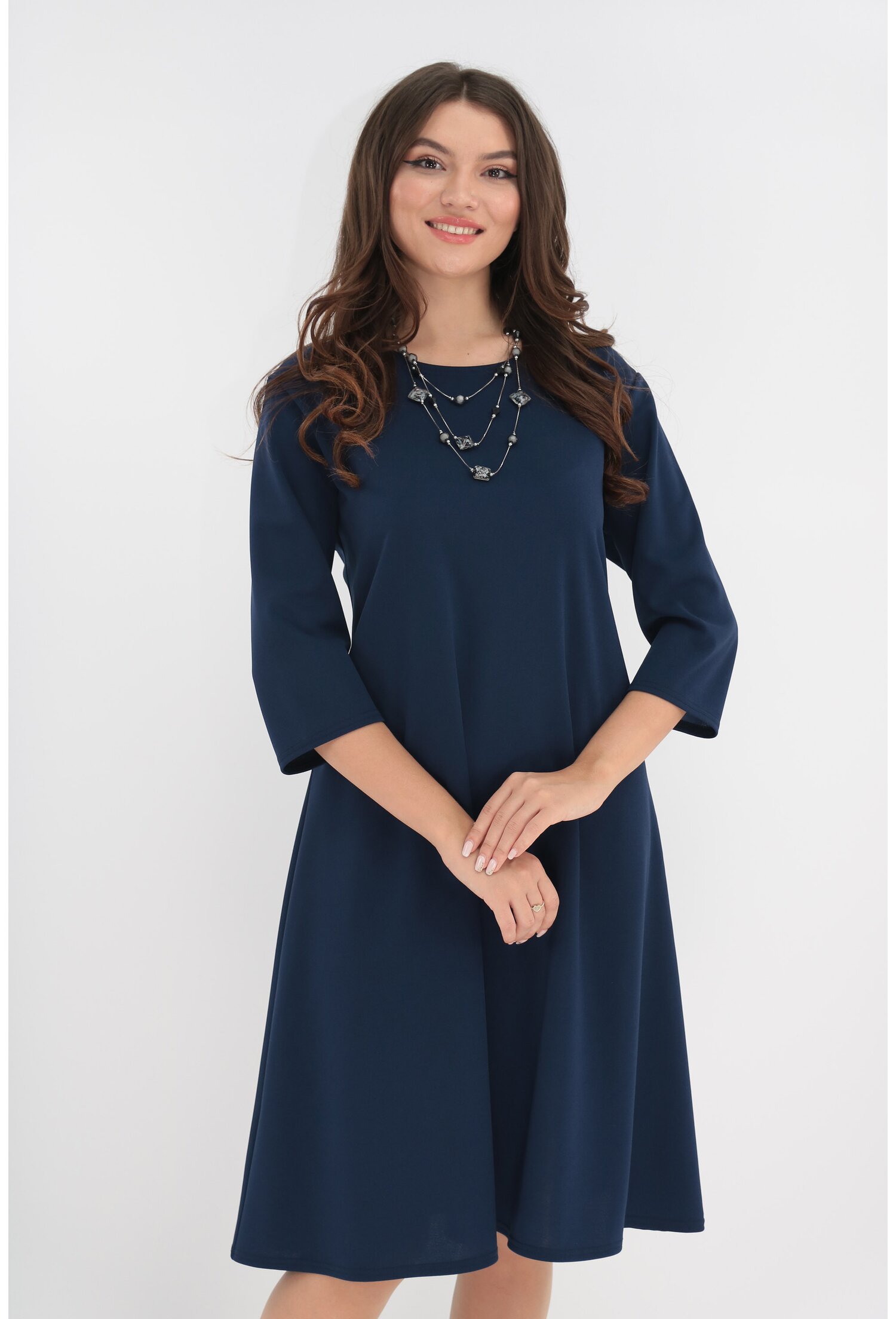 Rochie evazata bleumarin