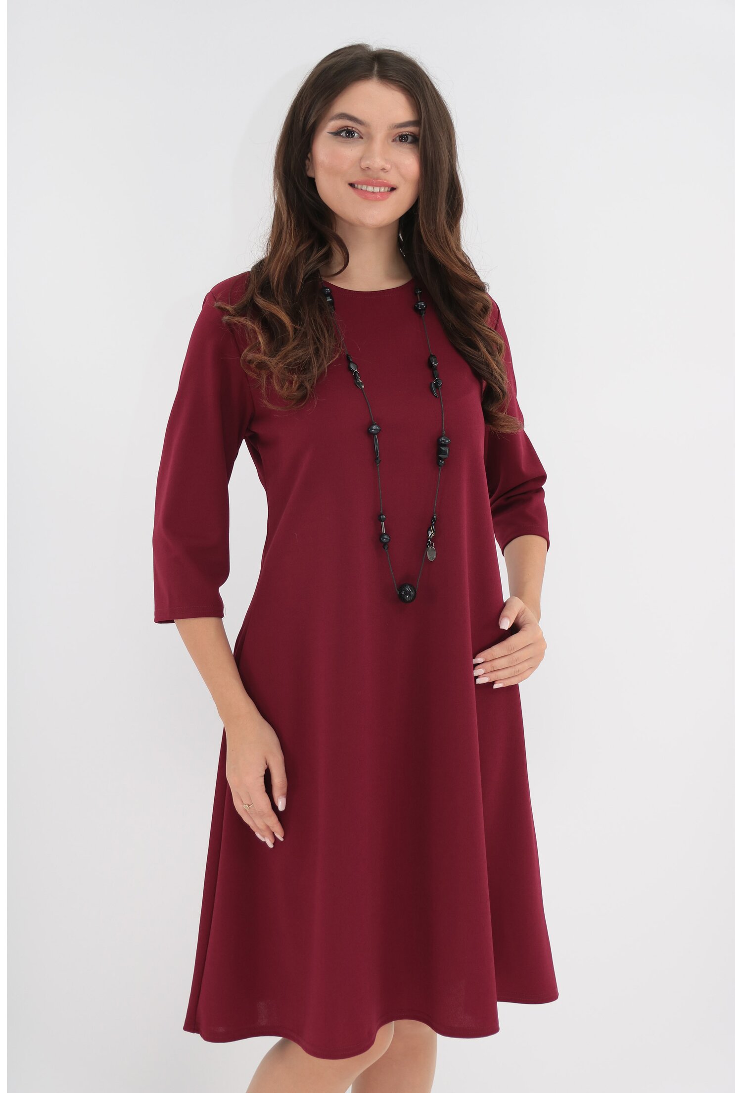 Rochie evazata bordo