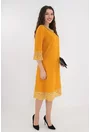 Rochie evazata mustar cu dantela