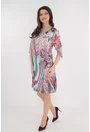 Rochie lejera din voal cu imprimeu abstract multicolor