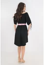 Rochie lejera neagra cu cordon in talie