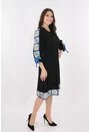 Rochie lejera neagra cu tiv albastru
