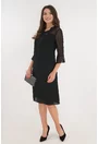 Rochie neagra din voal cu broderie 3D