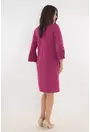 Rochie office ciclamen cu lantisor si volanase