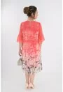 Rochie vaporoasa din voal cu desen bordurat animal print corai