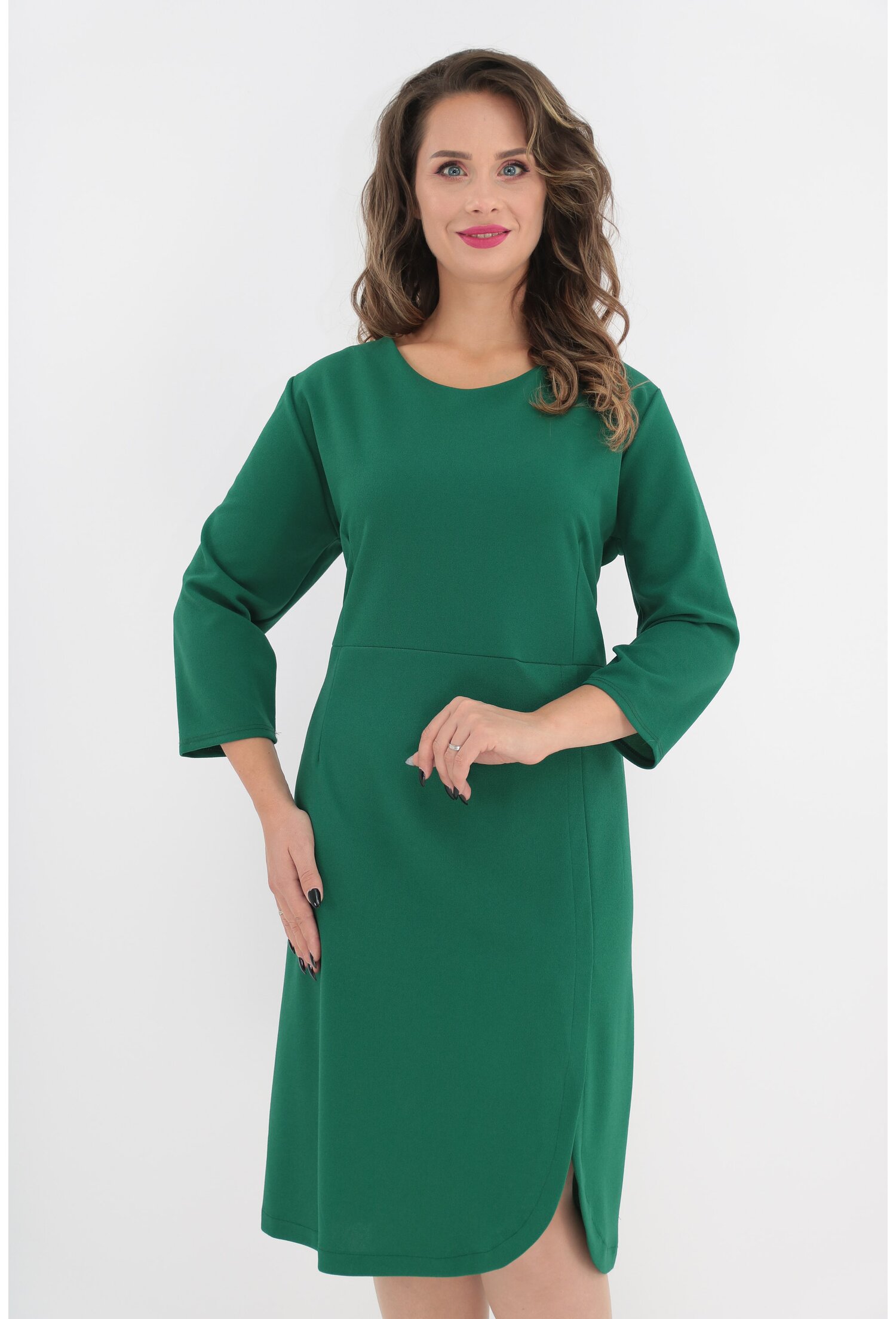 Rochie verde cu slit discret