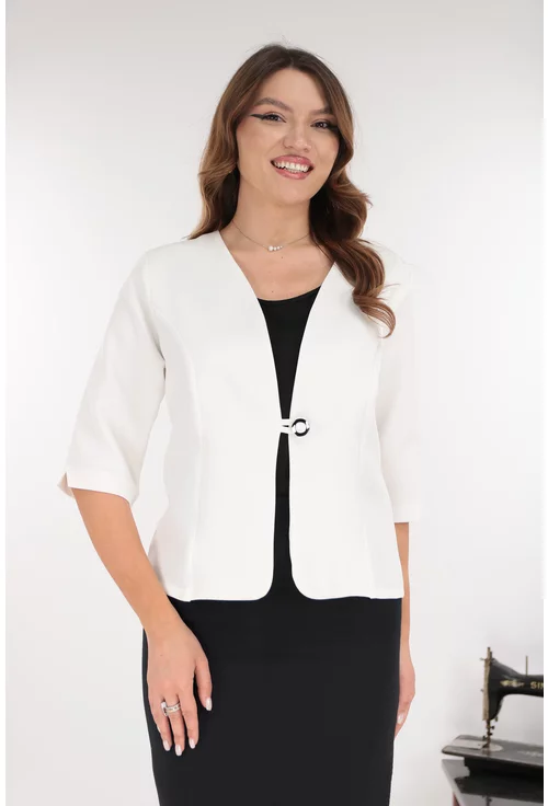 Sacou ivory din stofa elastica