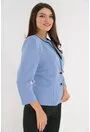 Sacou lila cu broderie neagra la decolteu