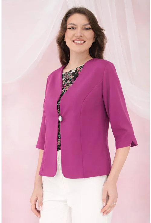 Sacou magenta din stofa elastica