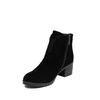 Botine damă casual din piele naturală, Pass Colection  - 4605 Negru Velur