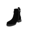Botine damă casual din piele naturală, Pass Colection  - 4606 Negru Velur