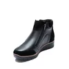 Botine damă din piele naturală - 3304 Negru Box Velur