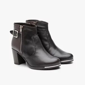 Botine dama din piele naturala Leofex- 460 Maro box