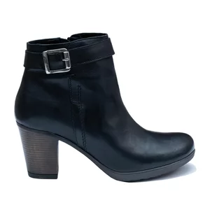 Botine damă din piele naturală, Leofex - 461 Negru Box