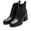 Botine damă elegante din piele naturală - 3305 Negru Box