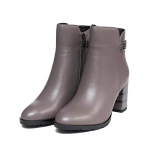 Botine damă elegante din piele naturală, Epica - 4601 Gri Box