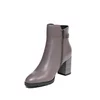 Botine damă elegante din piele naturală, Epica - 4601 Gri Box