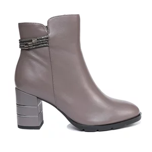 Botine damă elegante din piele naturală, Epica - 4601 Gri Box