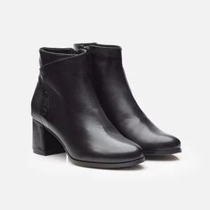 Botine damă elegante din piele naturală, Leofex - 347 C Negru Box