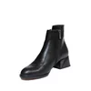 Botine damă elegante din piele naturală, Pass Colection - 4604 Negru Box