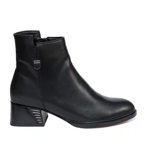 Botine damă elegante din piele naturală, Pass Colection - 4604 Negru Box