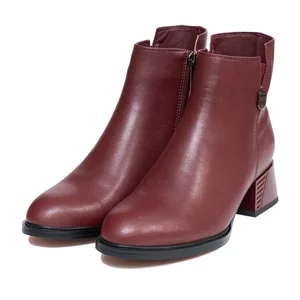 Botine damă elegante din piele naturală, Pass Colection - 4604 Vișiniu Box
