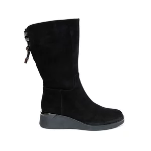 Cizme damă din piele naturală  - 3308 Negru velur