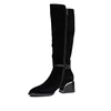 Cizme damă elegante din piele naturală, Karisma - 4901 Negru Velur