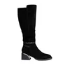 Cizme damă elegante din piele naturală, Karisma - 4901 Negru Velur