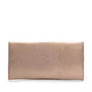 Geantă plic slim damă din piele naturală,Leofex - 4015 Roze Nude box lucios