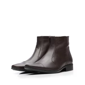 Ghete bărbați din piele naturală, Leofex - 587 Maro Box