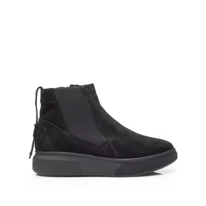 Ghete damă casual din piele naturală,Leofex - 323 Negru Velur