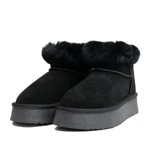 Ghete damă din piele naturală  -  42107 Negru Velur