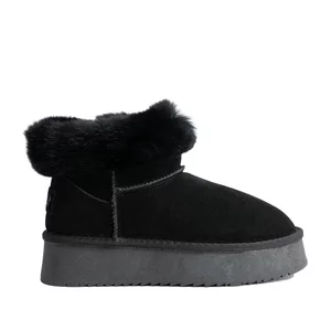 Ghete damă din piele naturală  -  42107 Negru Velur