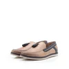 Mocasini barbati din piele naturala cu ciucuri, Leofex  - 878 taupe-blue box