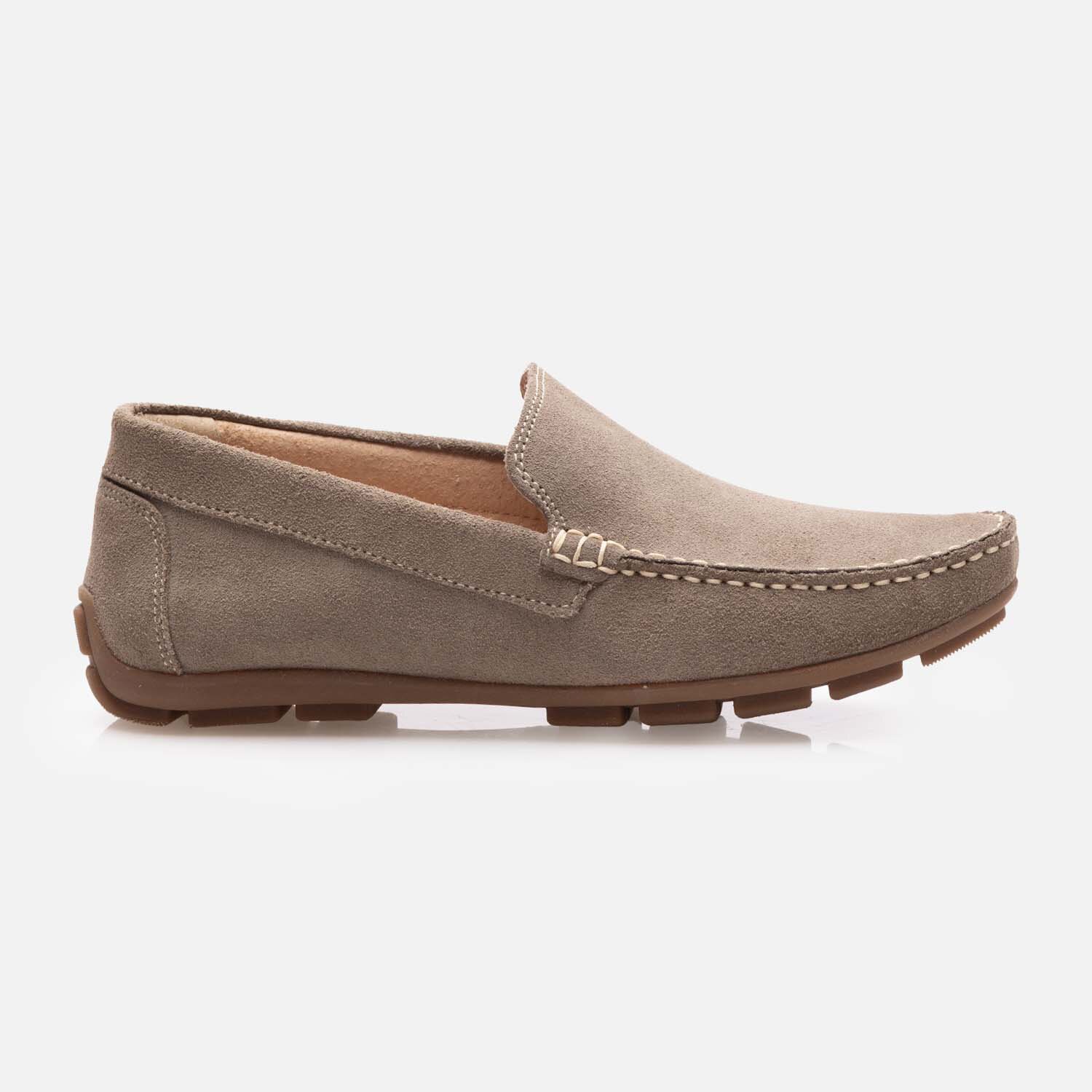 Mocasini bărbați din piele naturală, Leofex - 190 Taupe Velur