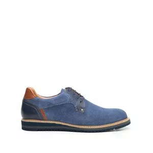 Pantofi barbati casual din piele naturala Leofex- 591 Blue Velur