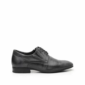 Pantofi barbati din piele naturala, Leofex - 792 negru box periat