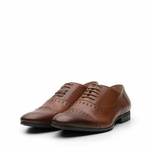 Pantofi barbati din piele naturala, Leofex - 890 cognac box