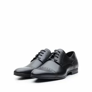 Pantofi barbati eleganti din piele naturala ,Leofex -1022 Negru Box
