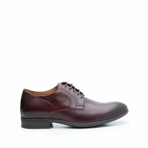 Pantofi barbati eleganti din piele naturala Leofex - 573 Red wood Box