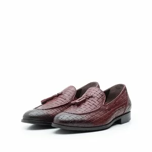 Pantofi barbati eleganti din piele naturala Leofex - 588  Visiniu