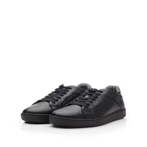Pantofi barbati sport din piele naturala, Leofex - Mostra 881 negru+gri box