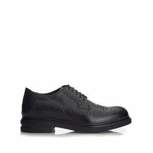Pantofi casual barbati Brogue din piele naturala ,Leofex- 980-2 Negru Box
