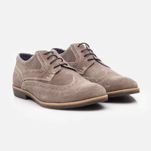 Pantofi casual bărbați din piele naturală - 3113 Taupe Velur