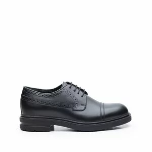 Pantofi casual barbati din piele naturala, Leofex - 1000 Negru Box