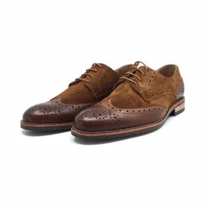 Pantofi casual barbati din piele naturala, Leofex - 514 cognac box+velur