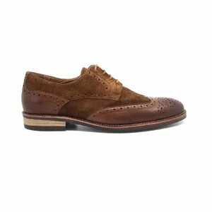 Pantofi casual barbati din piele naturala, Leofex - 514 cognac box+velur