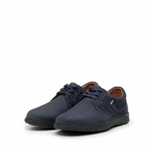 Pantofi  casual barbati din piele naturala, Leofex -  521 Blue nabuc