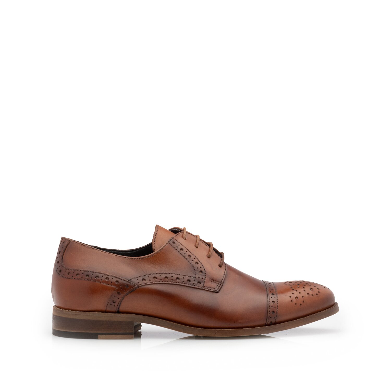 Pantofi casual barbati din piele naturala, Leofex - 537 Cognac box